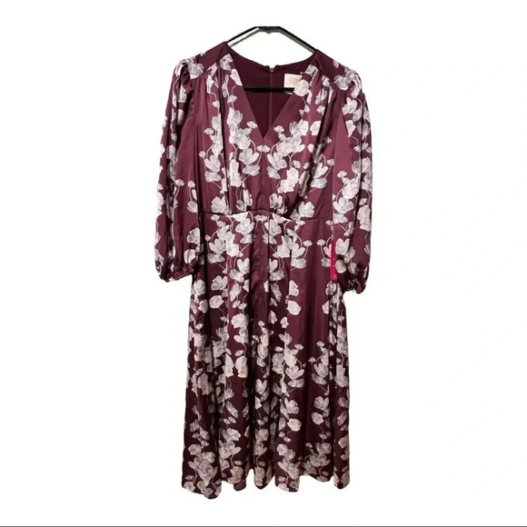 Gal Meets Glam Adelaide Purple Floral Midi Dress Size 6 NWT - Picture 3 of 13
